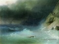 la tempête près des rochers 1875 Romantique Ivan Aivazovsky russe